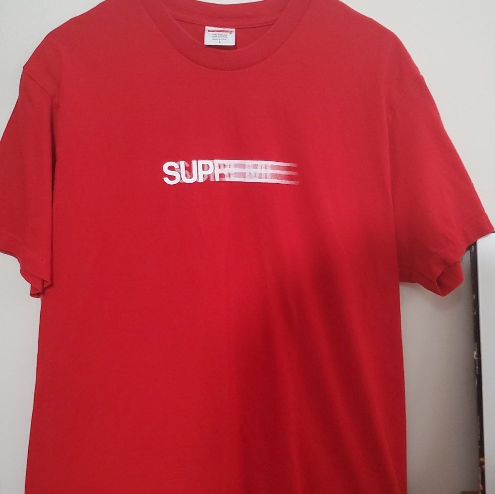Red Supreme Motion Logo Tee